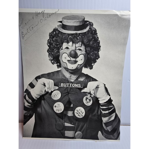 Other - Buttons The CLOWN B&W Photo,  Signed. Originally Hung In The DAYTONA MAGIC‎ SHOP